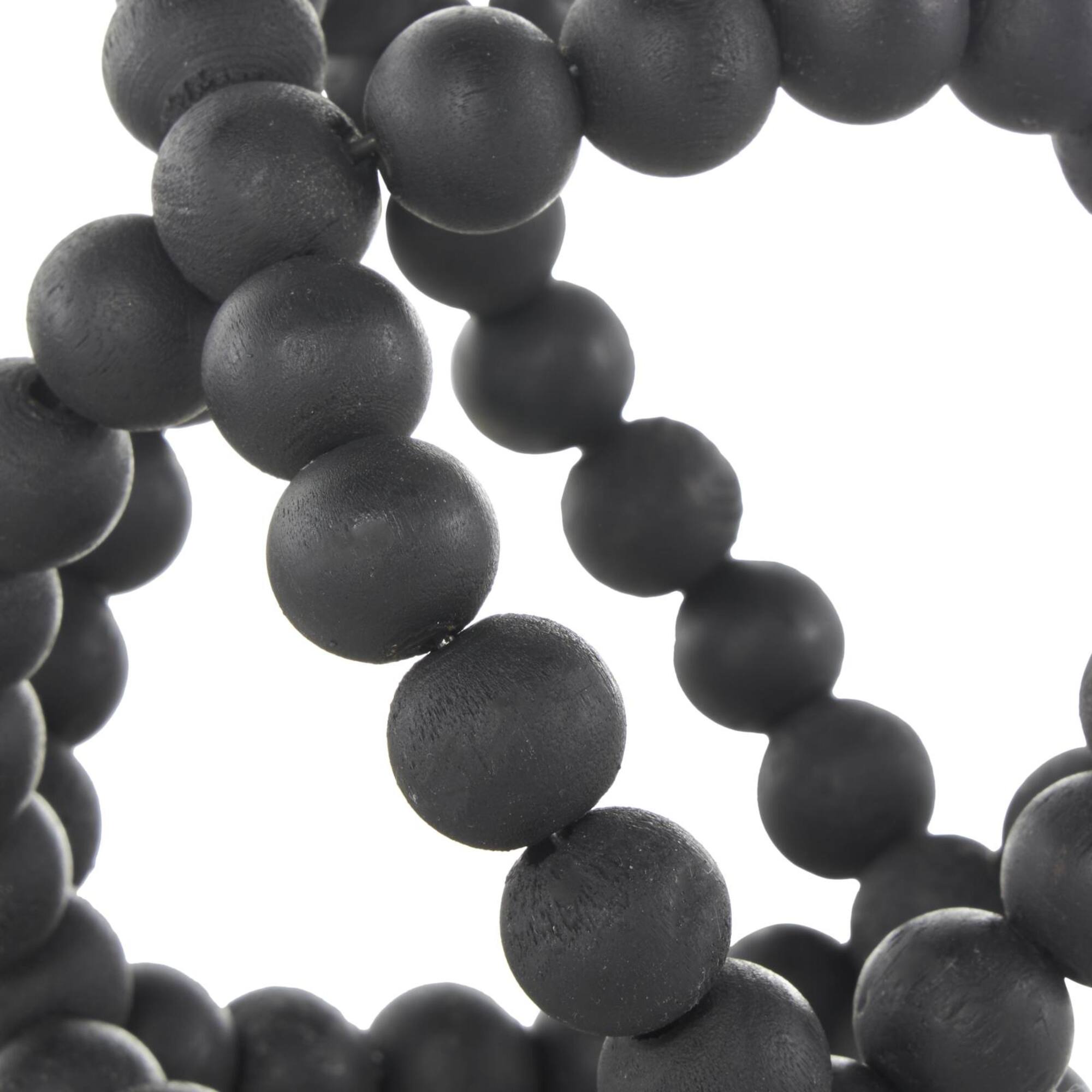 Black Wood Beaded Orbs Set